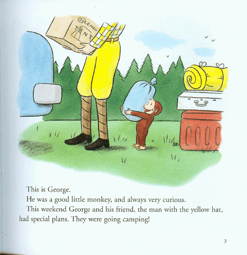 好奇的乔治英文绘本系列Curious George Goes Camping.pdf,第3页预览