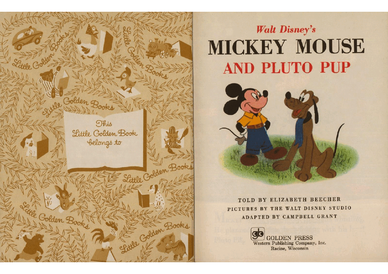 名家精选英语绘本A Little Golden Book D076 - Walt Disney's Mickey Mouse and Pluto Pup (1977) (goldengems).pdf,第2页预览
