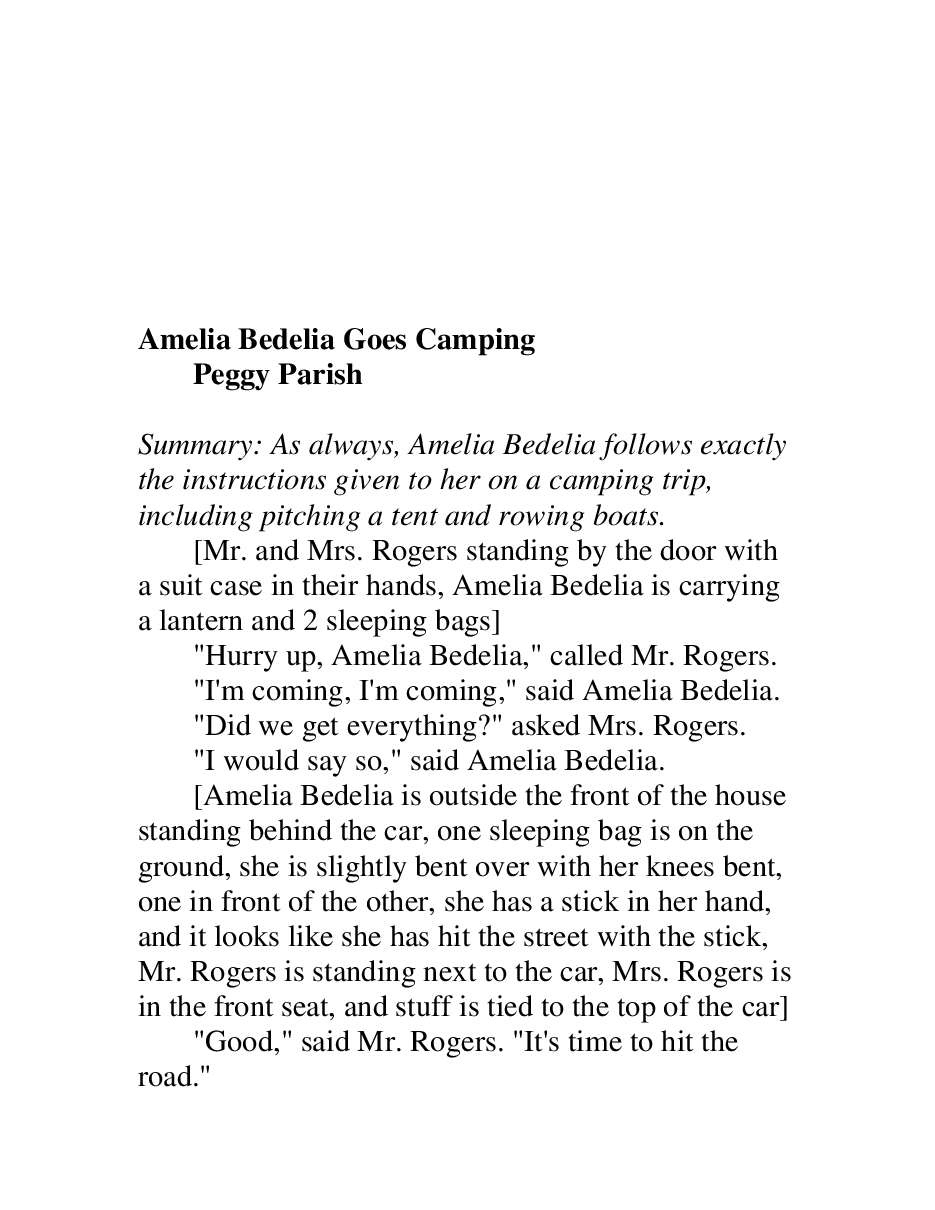 糊涂的女佣系列英文绘本Amelia Bedelia Goes Camping (An Avon Cam - Peggy Parish.pdf,第2页预览