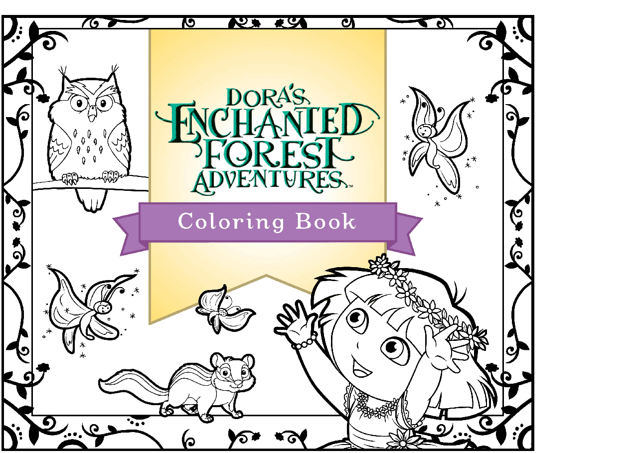 36本爱探险的朵拉英文绘本Dora Enchanted Forest Coloring Book.pdf,第1页预览