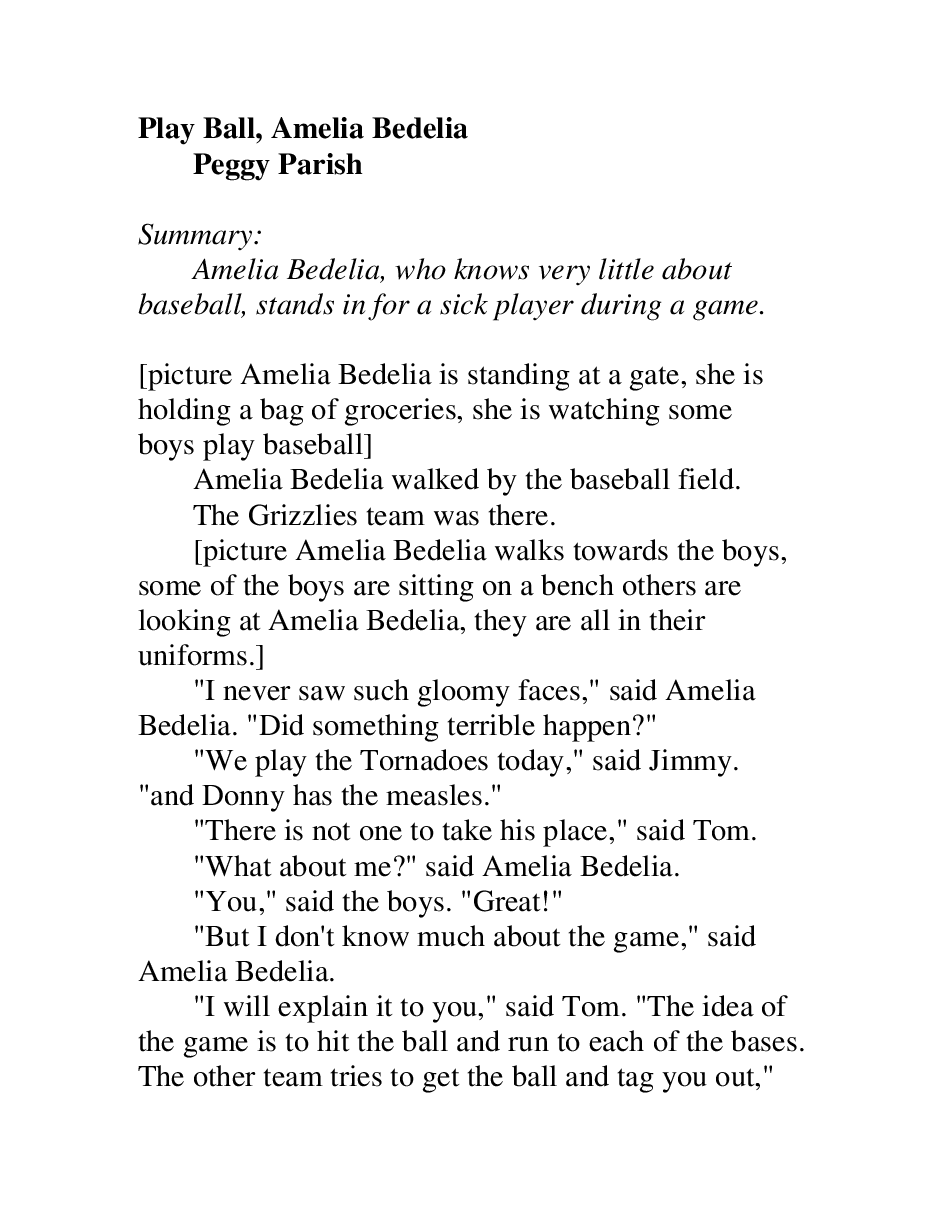 糊涂的女佣系列英文绘本Play Ball,Amelia Bedelia - Peggy Parish.pdf,第2页预览