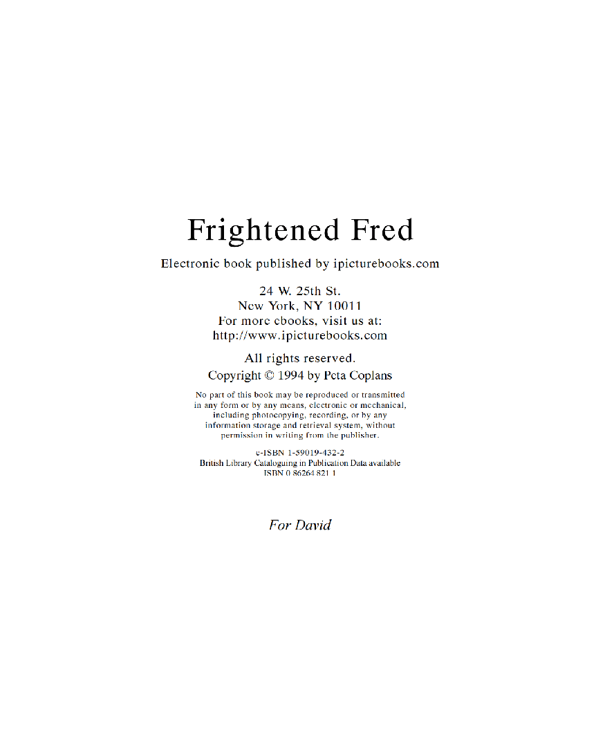 高清彩绘英文原版绘本Frightened Fred.pdf,第2页预览
