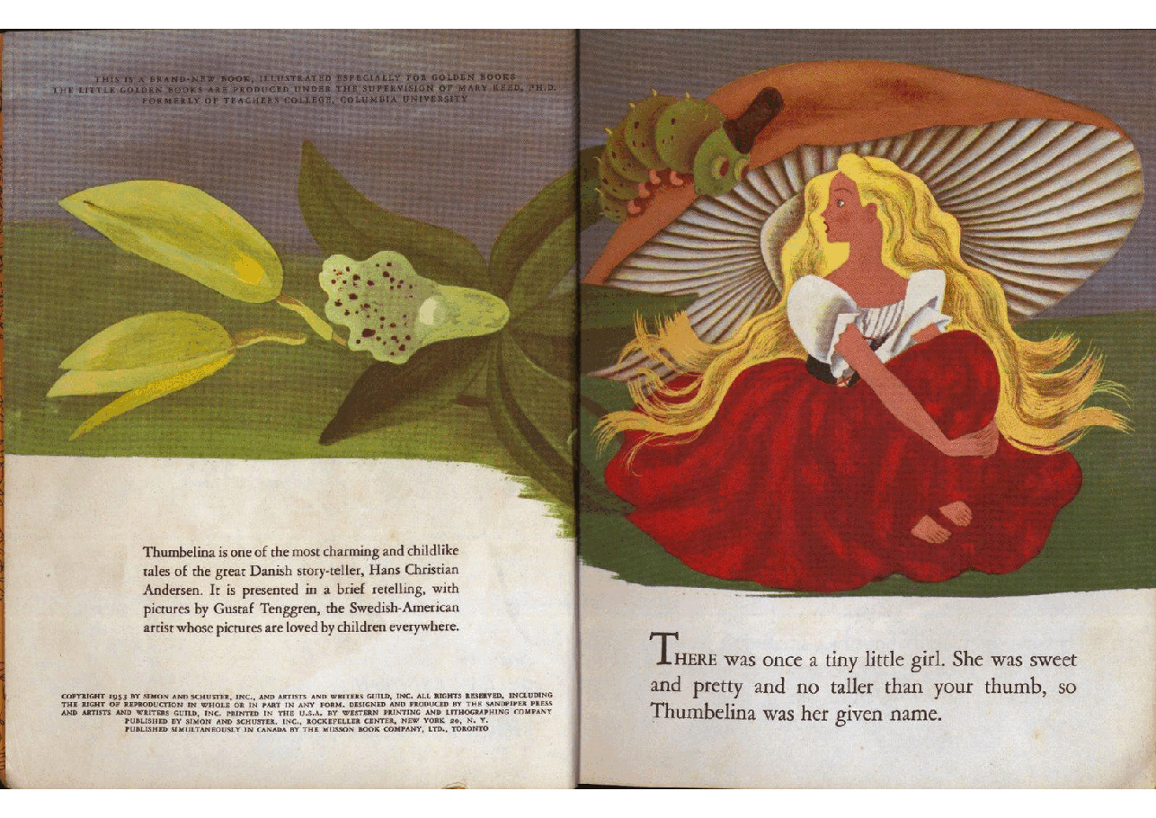 名家精选英语绘本Little Golden Book 0153 - Tenggren's Thumbelina (1953) (Freckled Derelict).pdf,第3页预览