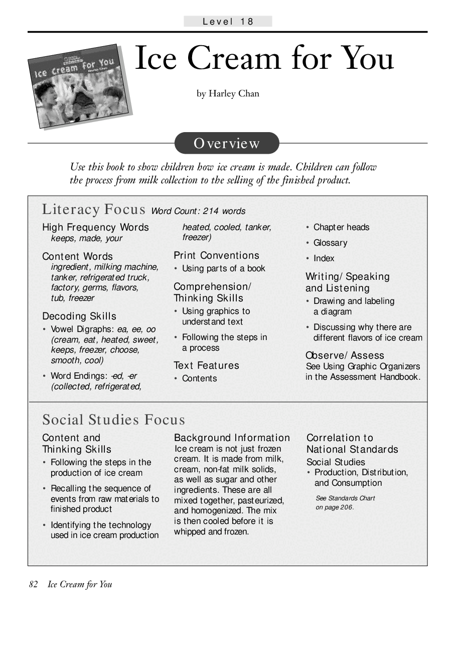 国家地理百科流利级英文绘本Fluent07 ice cream for you 教学指导.pdf，第1页预览