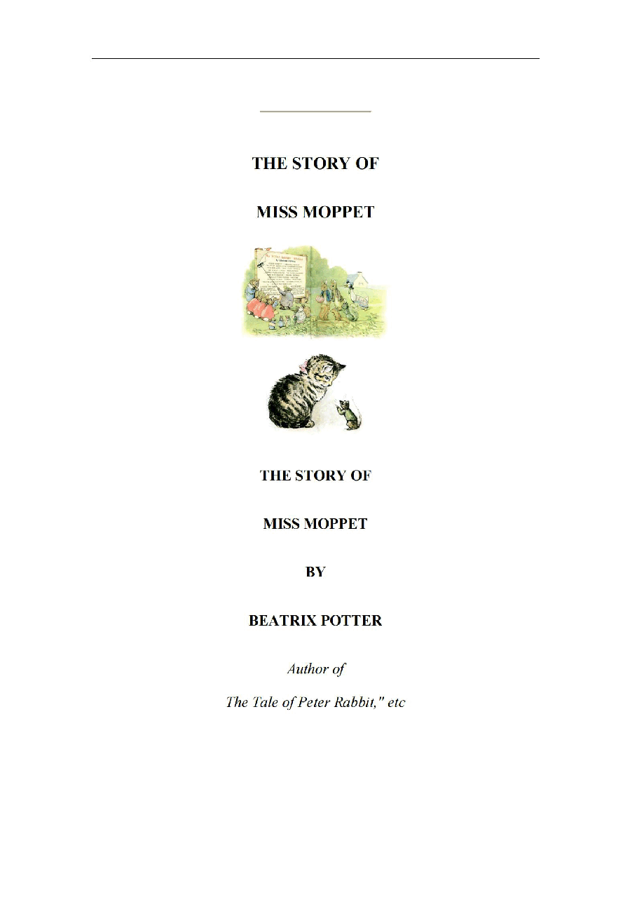 彼得兔系列英语绘本The Story of Miss Moppet.pdf,第1页预览
