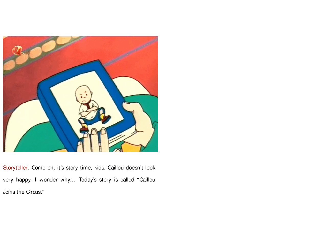 卡由英文绘本Caillou joins the circus.pdf,第2页预览