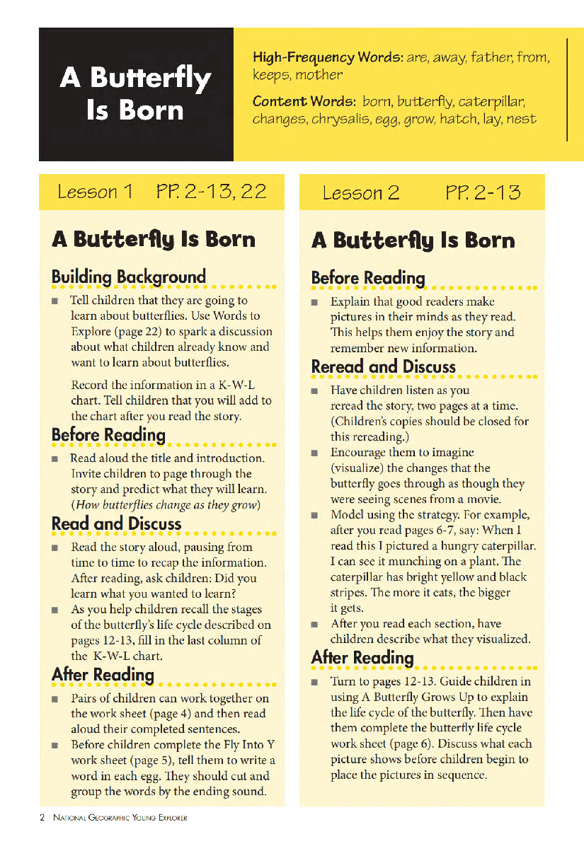 美国国家地理幼儿版April_Young_Exp_teachers_guide.pdf,第2页预览