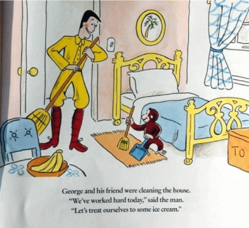 好奇的乔治英文绘本系列Curious George Goes to an Ice Cream Shop.pdf，第2页预览