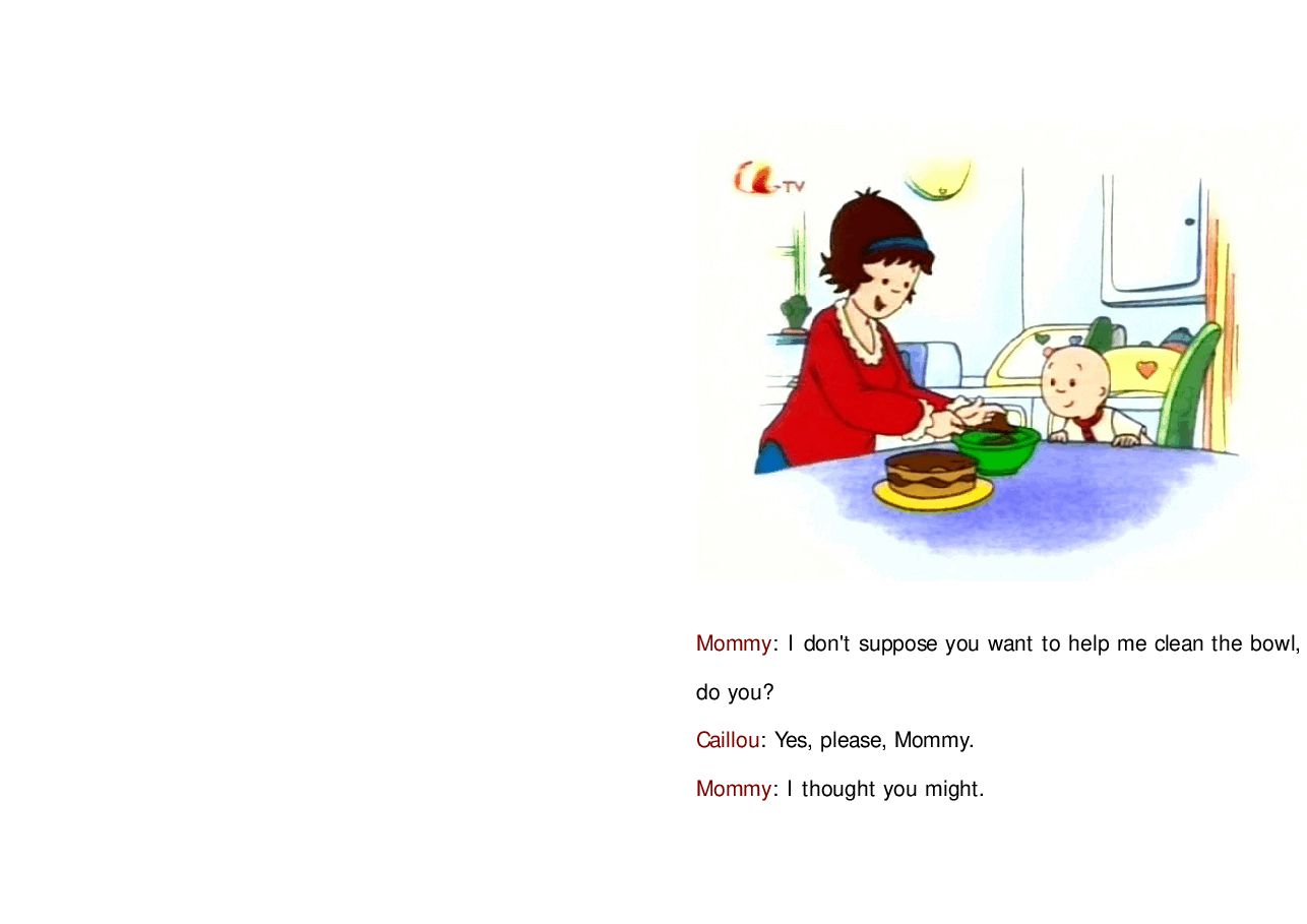 卡由英文绘本Caillou's birthday present.pdf,第3页预览