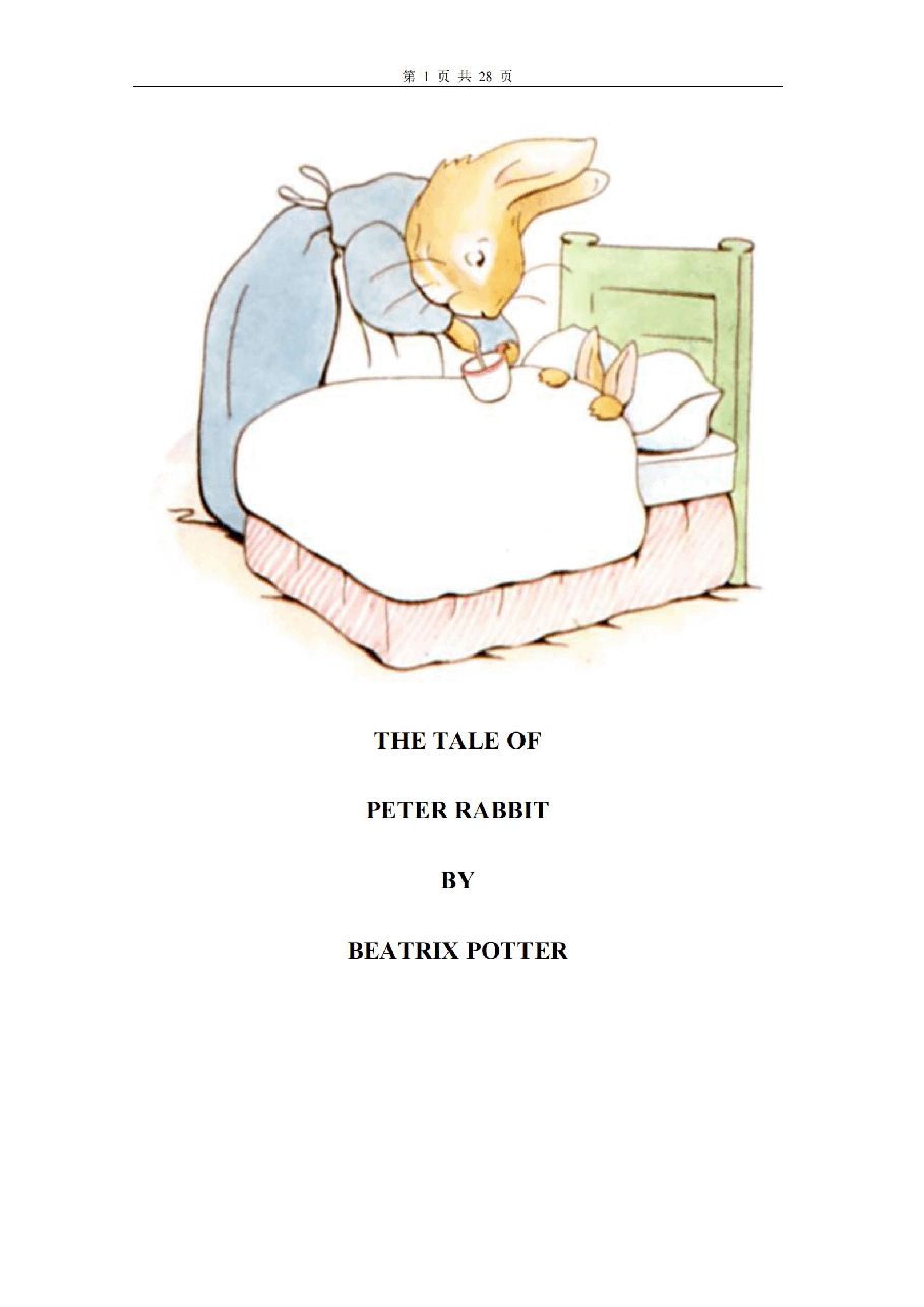 彼得兔系列英语绘本The Tale Of PETER RABBIT.pdf,第1页预览