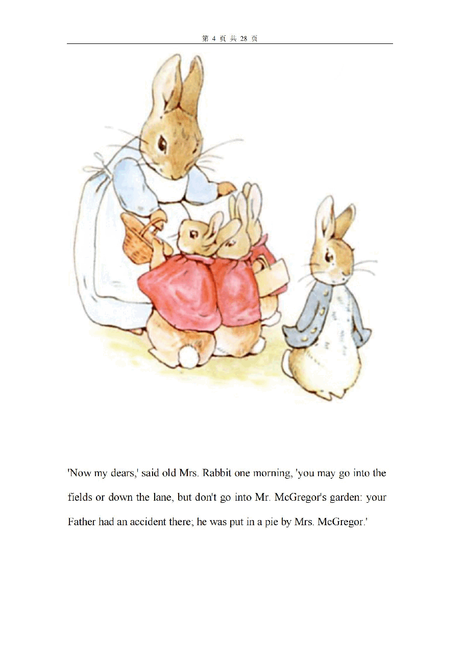 彼得兔系列英语绘本The Tale Of PETER RABBIT.pdf,第4页预览