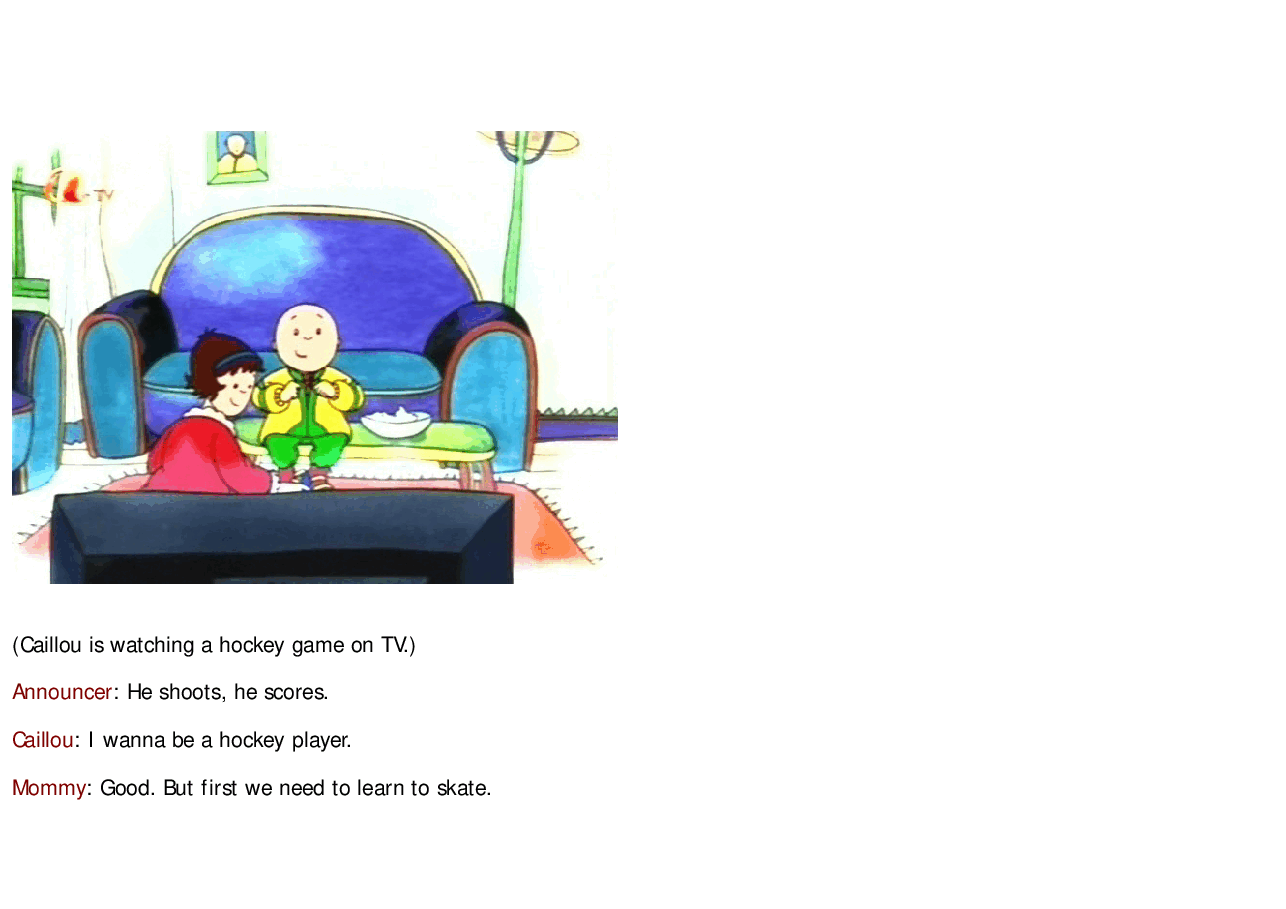 卡由英文绘本Caillou learns to skate.pdf,第4页预览