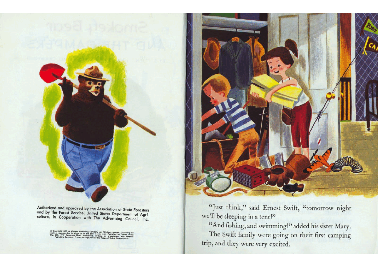 名家精选英语绘本Little Golden Book 0433 - Smokey Bear and the Campers (1973) (goldengems).pdf,第3页预览