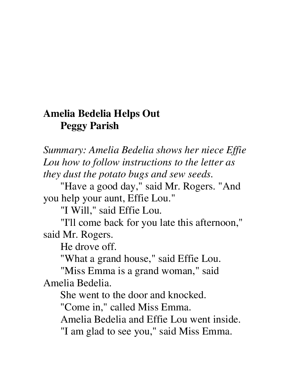 糊涂的女佣系列英文绘本Amelia Bedelia Helps Out - Peggy Parish.pdf,第2页预览