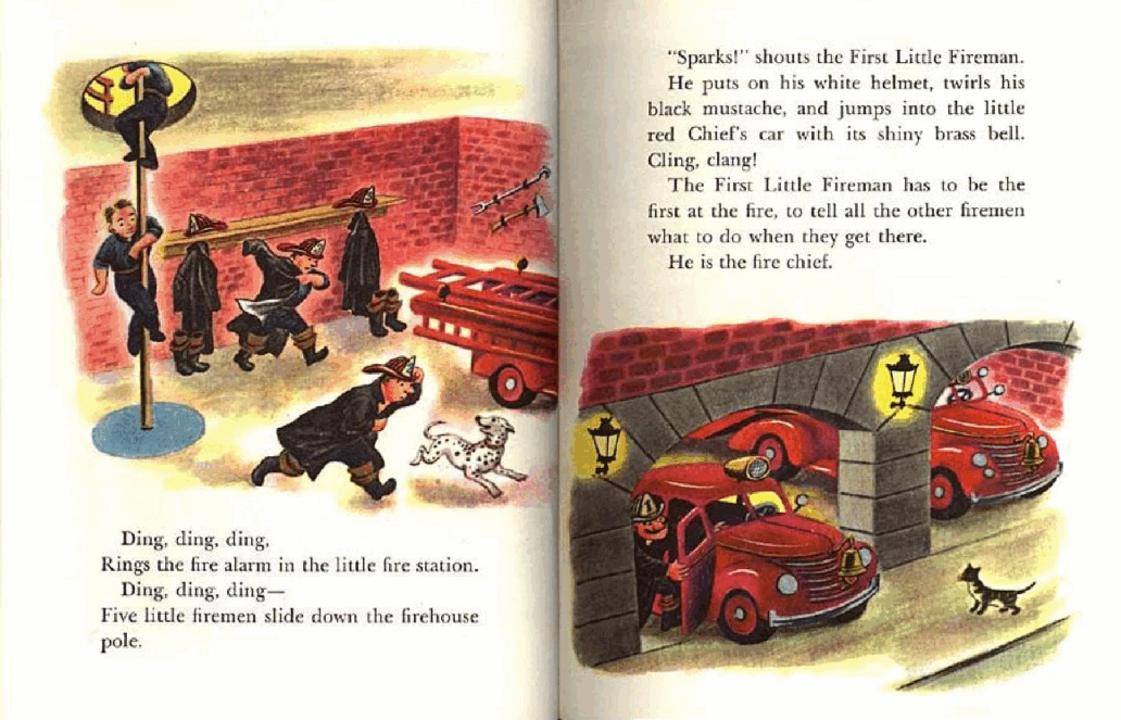 英语绘本A little Golden Books Five Little Fireman.pdf,第4页预览