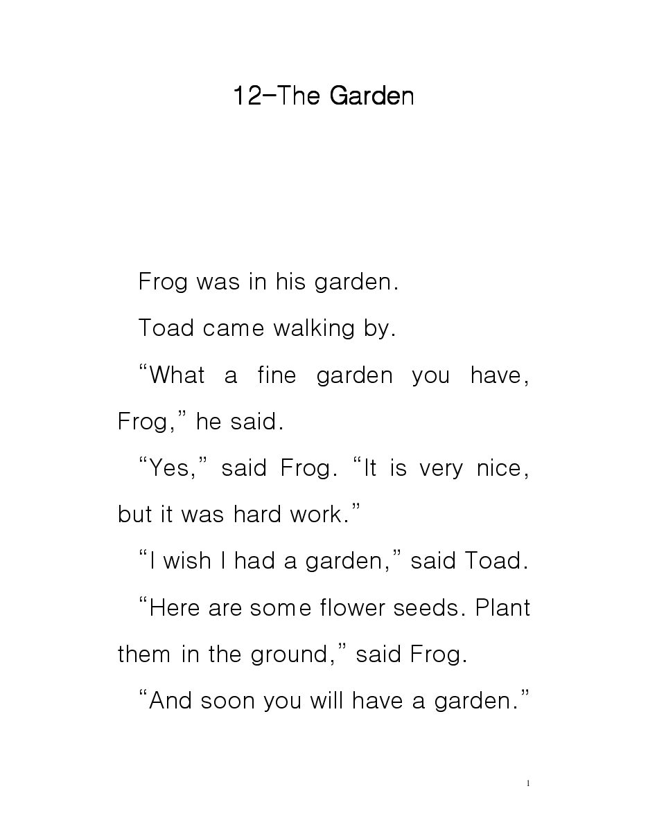 20本青蛙和蟾蜍英文绘本12 The Garden.pdf,第1页预览