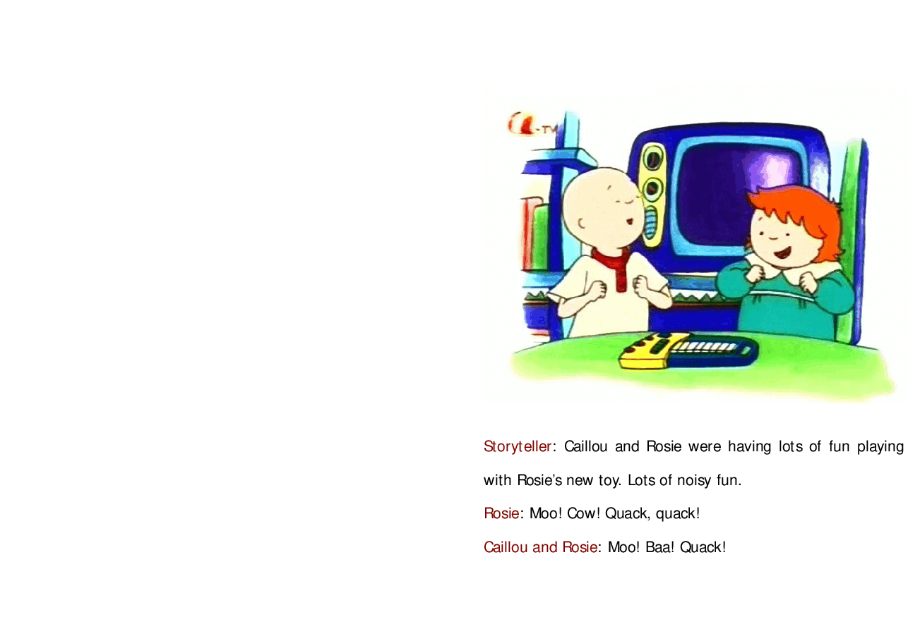 卡由英文绘本Caillou watches Rosie.pdf,第3页预览