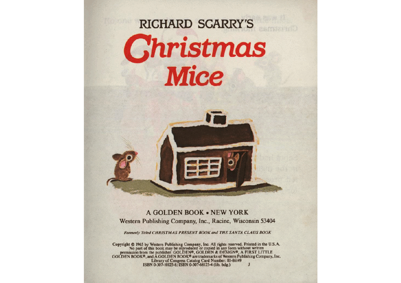 名家精选英语绘本A Little Golden Book NN - Richard Scarry's Christmas Mice (1965) (goldengems).pdf,第2页预览