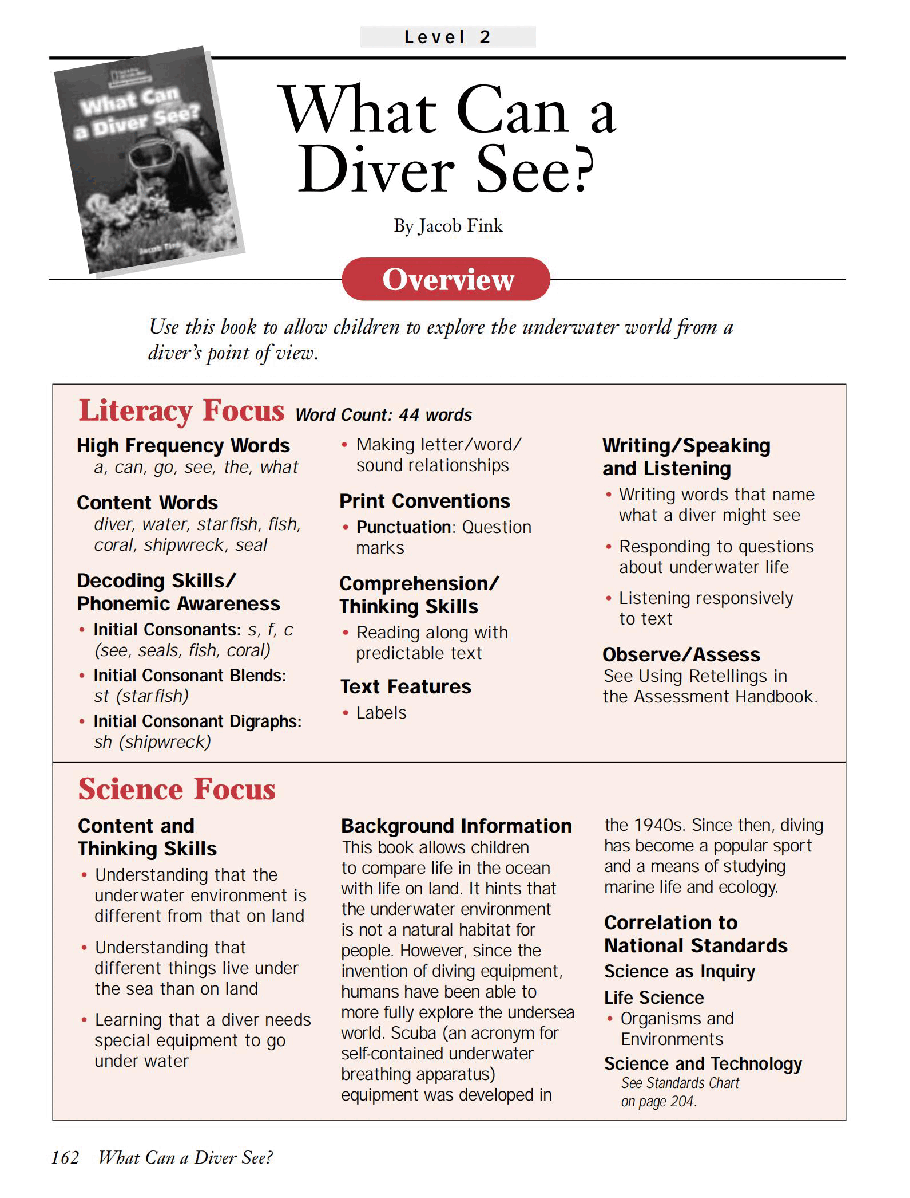 国家地理少儿百科入门级Emergent01 what can a diver see 教学指导.pdf，第1页预览
