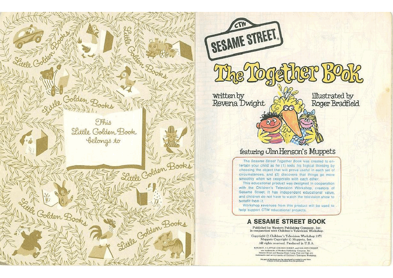 名家精选英语绘本Little Golden Book Sesame Street - The Together Book (Western) (1971).pdf,第2页预览