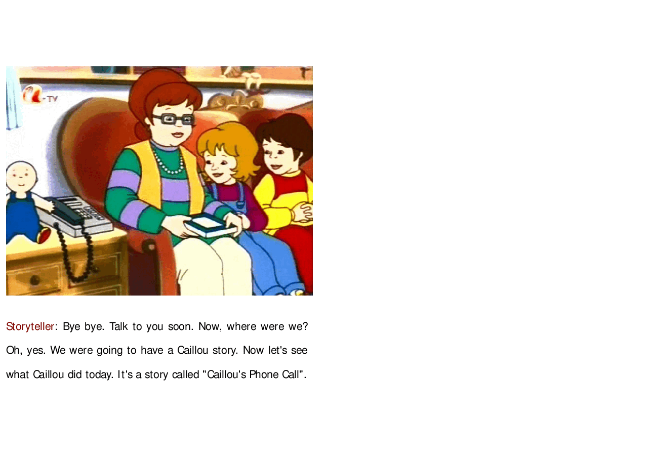 卡由英文绘本Caillou's Phone Call.pdf,第2页预览