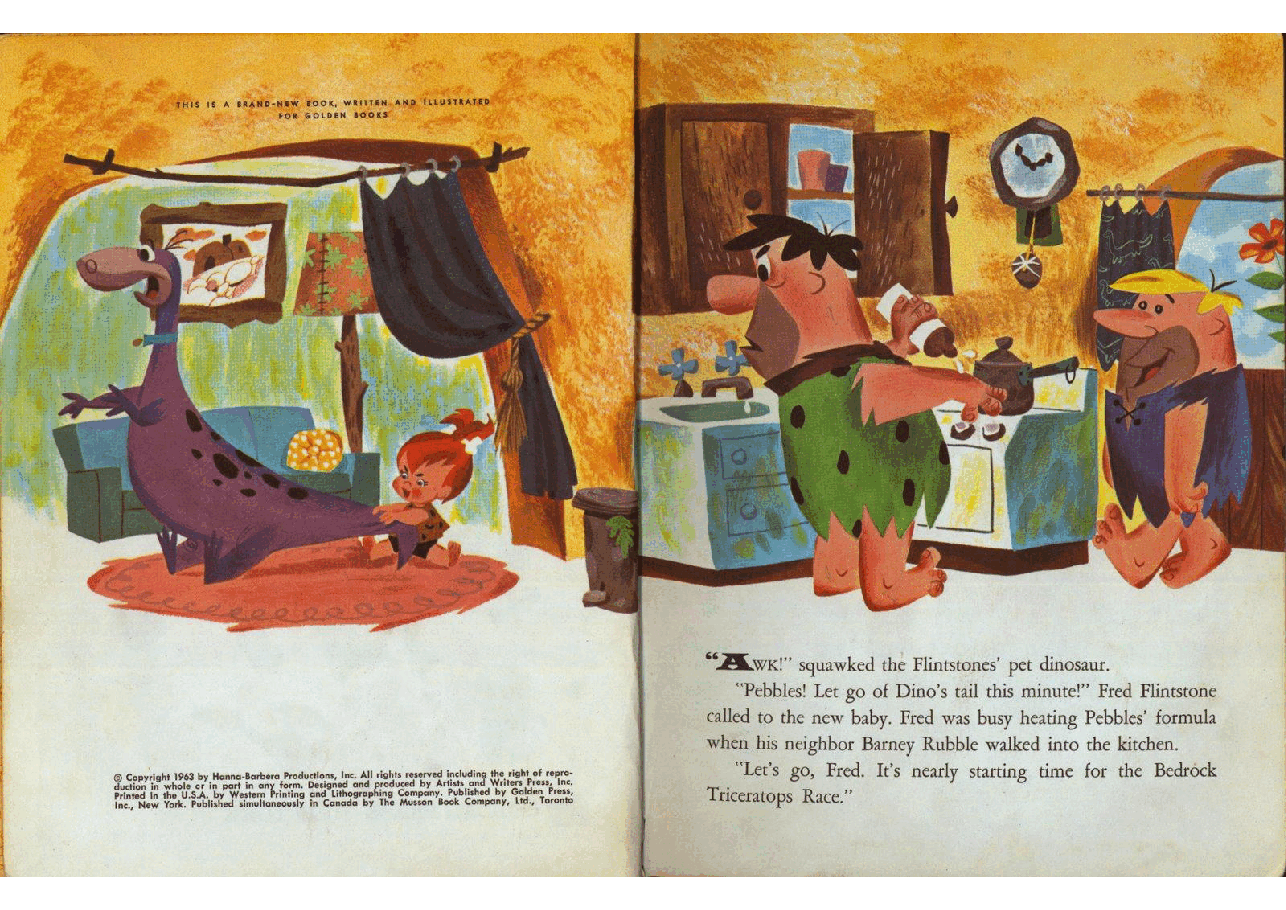 名家精选英语绘本Little Golden Book 0531 - Hanna-Barbera Pebbles Flintstone (1963) (Freckled Derelict).pdf,第3页预览