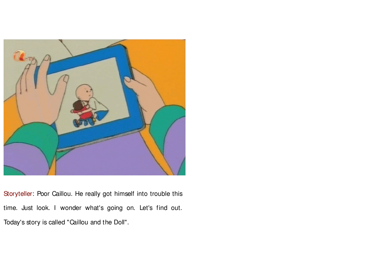 卡由英文绘本Caillou and the doll.pdf,第2页预览
