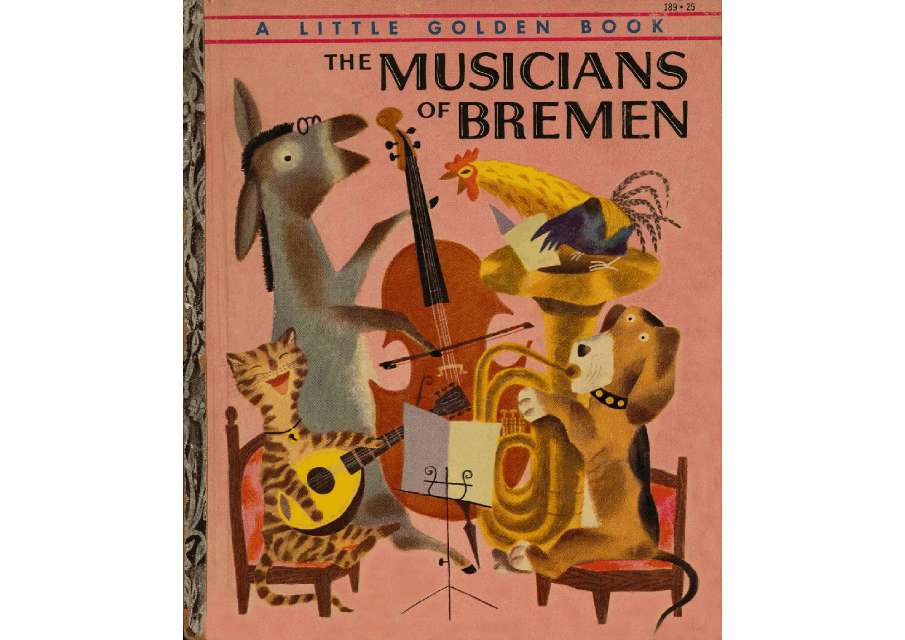 名家精选英语绘本Little Golden Book 0189 - The Musicians of Bremen (1954) (goldengems).pdf,第1页预览