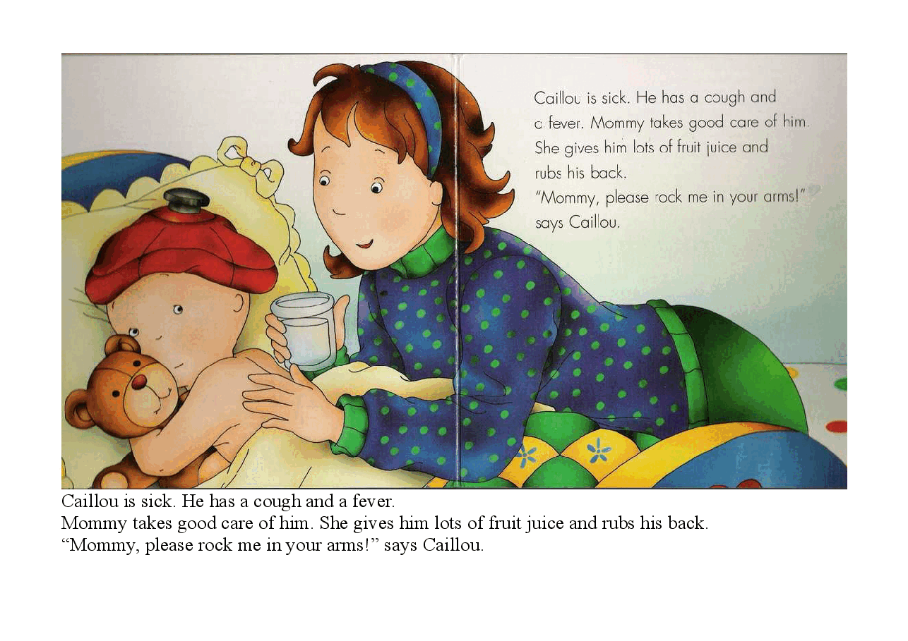 卡由英文绘本Caillou-A Visit to the Doctor.pdf,第4页预览