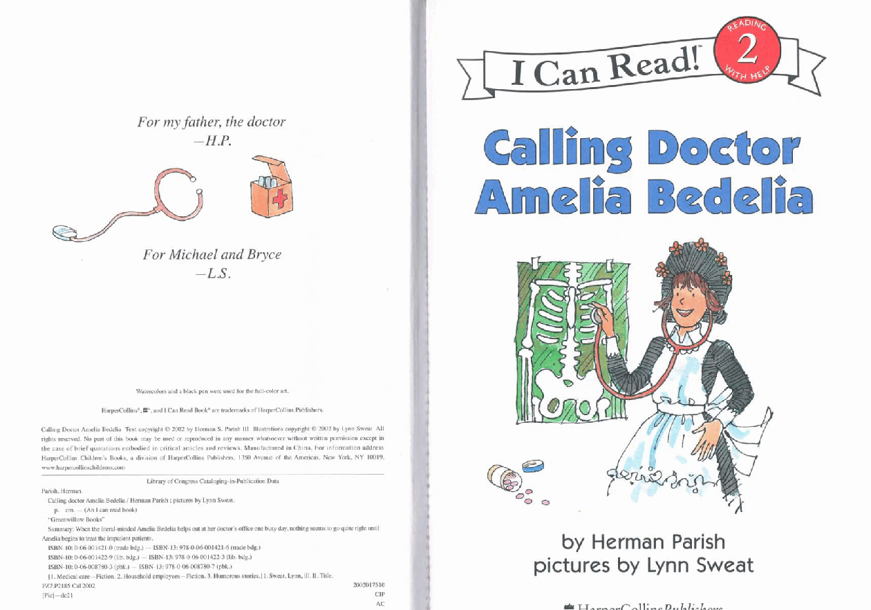 糊涂的女佣系列英文绘本Calling Doctor Amelia Bedelia.pdf,第1页预览