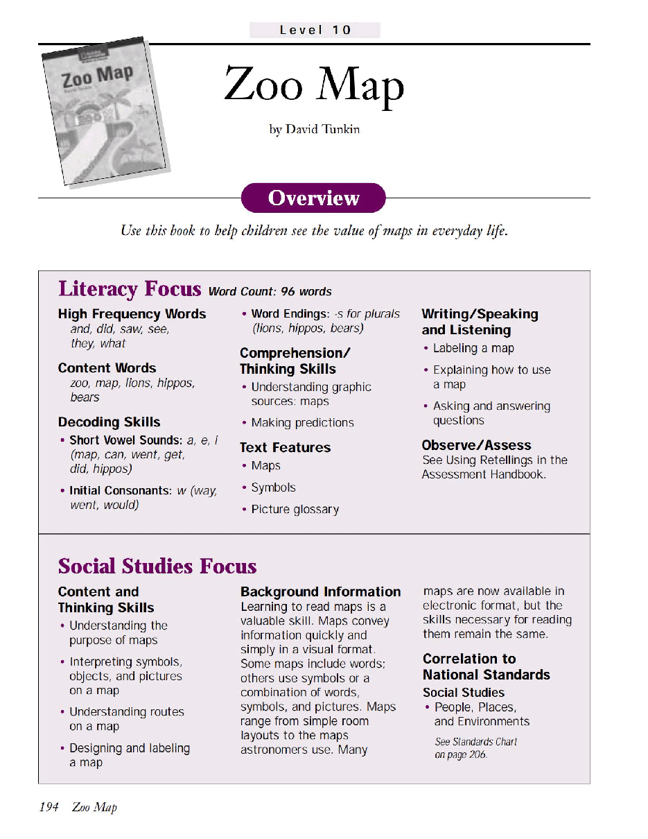 国家地理少儿百科提高级Early10 Zoo Map 教学指导.pdf，第1页预览