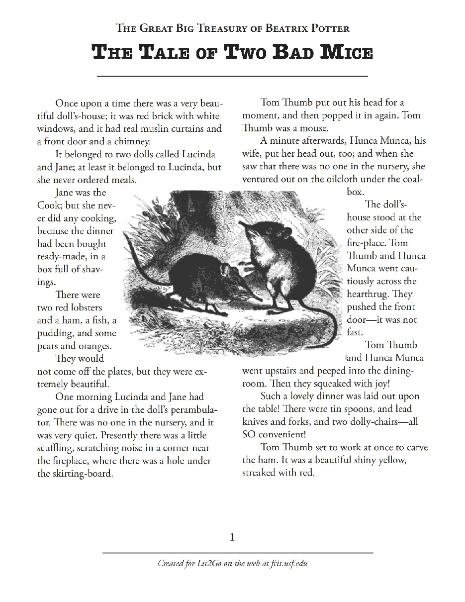 彼得兔系列英语绘本The Tale of Two Bad Mice.pdf,第1页预览