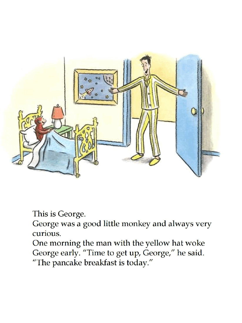 好奇的乔治英文绘本系列Curious George Makes Pancakes.pdf,第4页预览