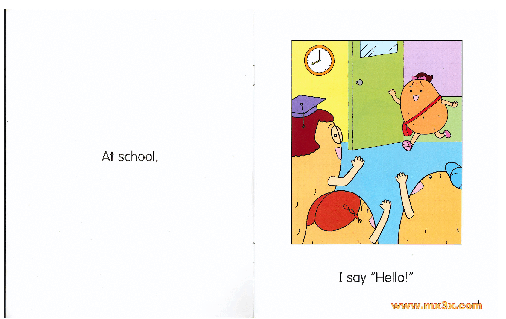 牛津马铃薯小子英文绘本Potato Pals 1B-at school.pdf，第2页预览