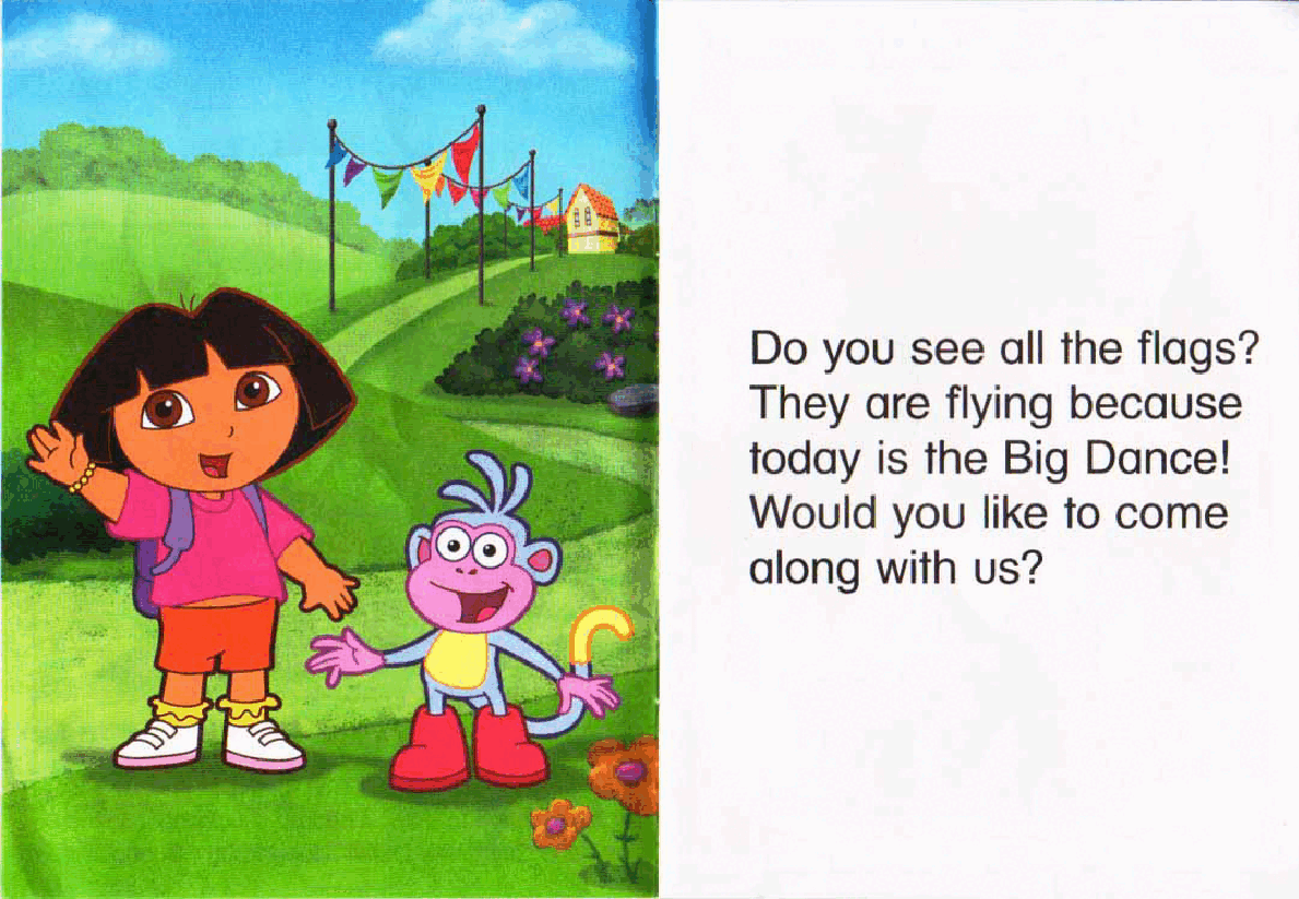 36本爱探险的朵拉英文绘本dance with dora.pdf,第3页预览