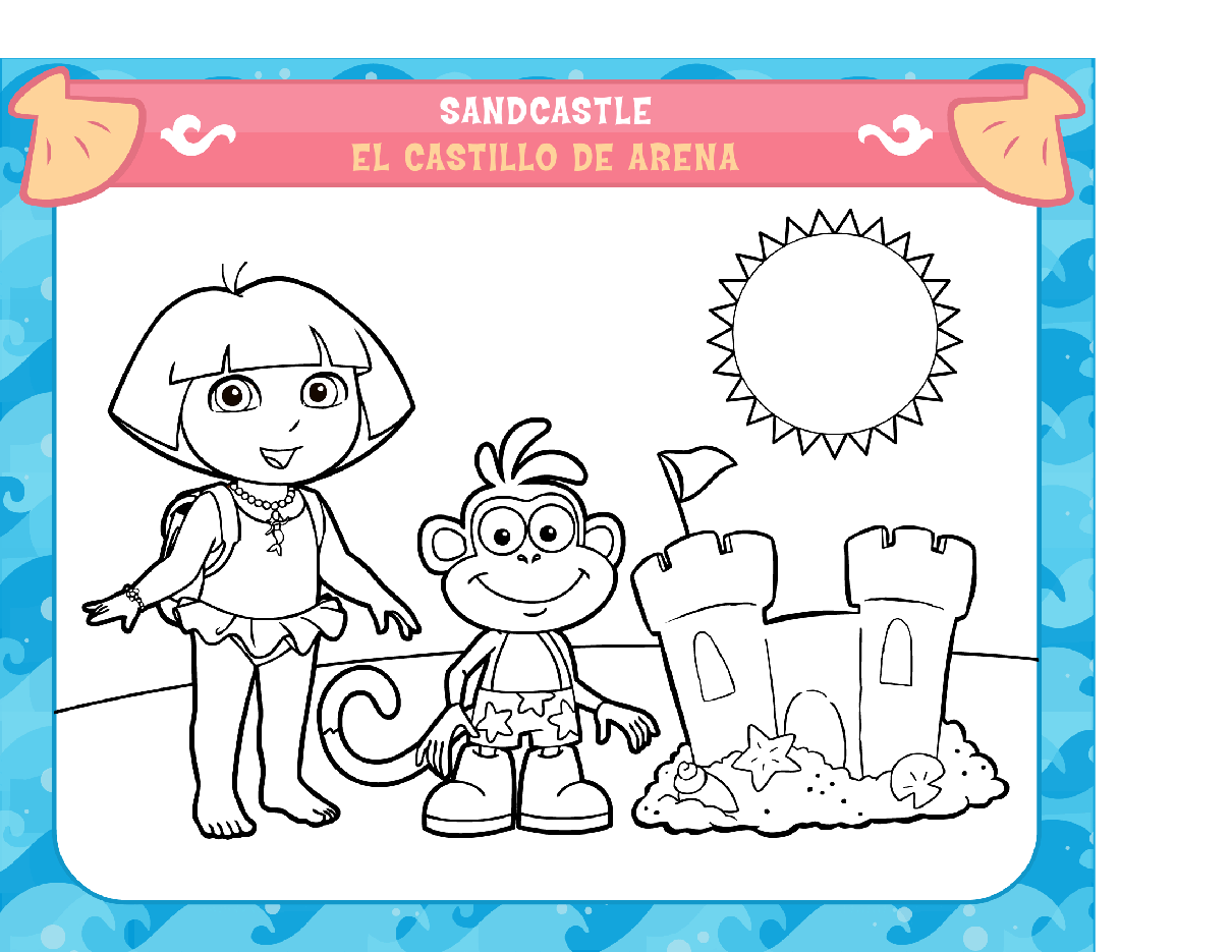 36本爱探险的朵拉英文绘本Dora's Mermaid Kingdom Coloring Pack.pdf,第2页预览
