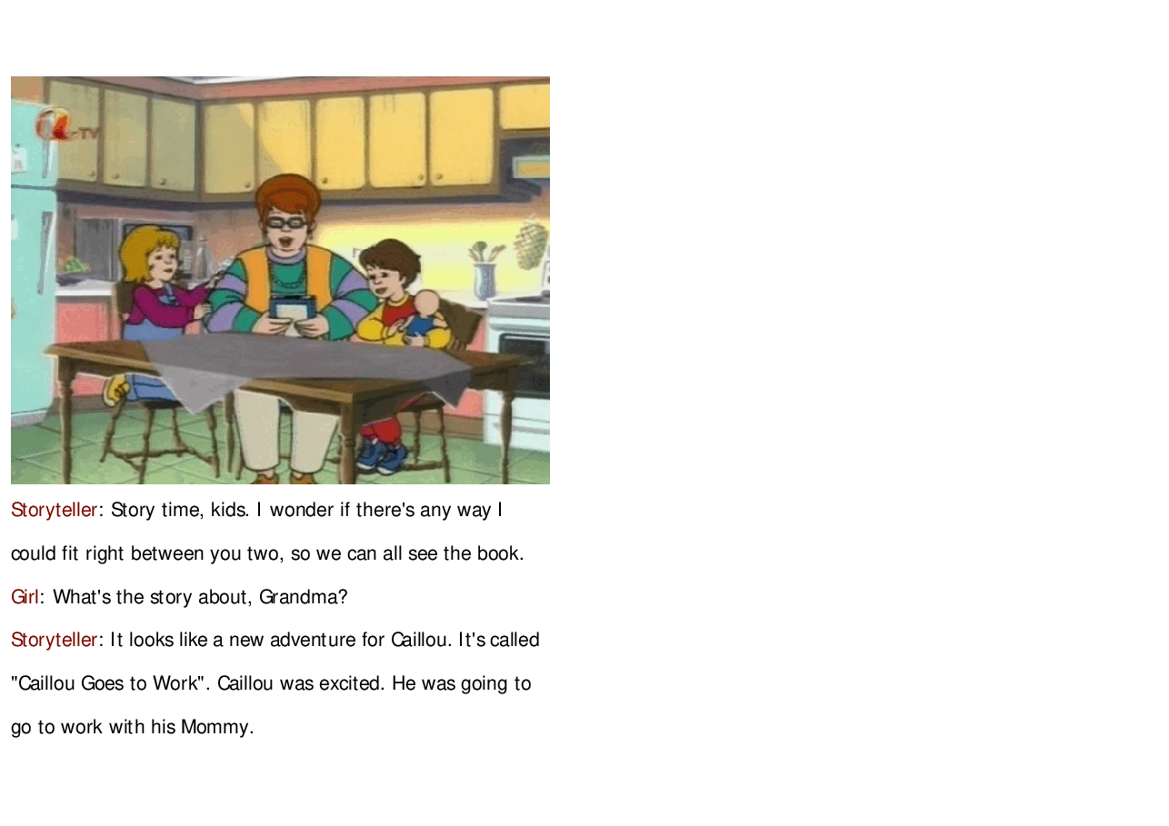卡由英文绘本Caillou goes to work.pdf,第2页预览