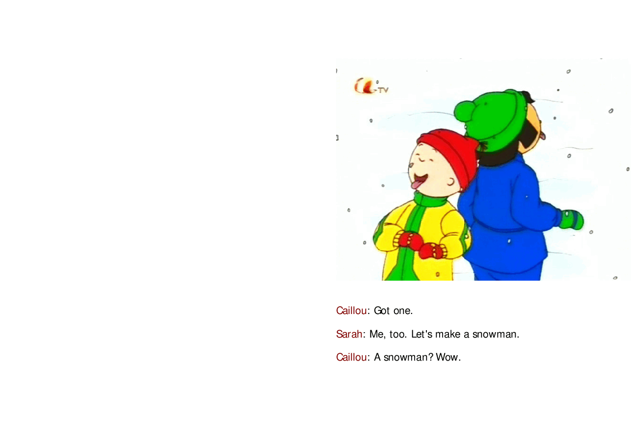 卡由英文绘本Caillou's snowball.pdf,第3页预览