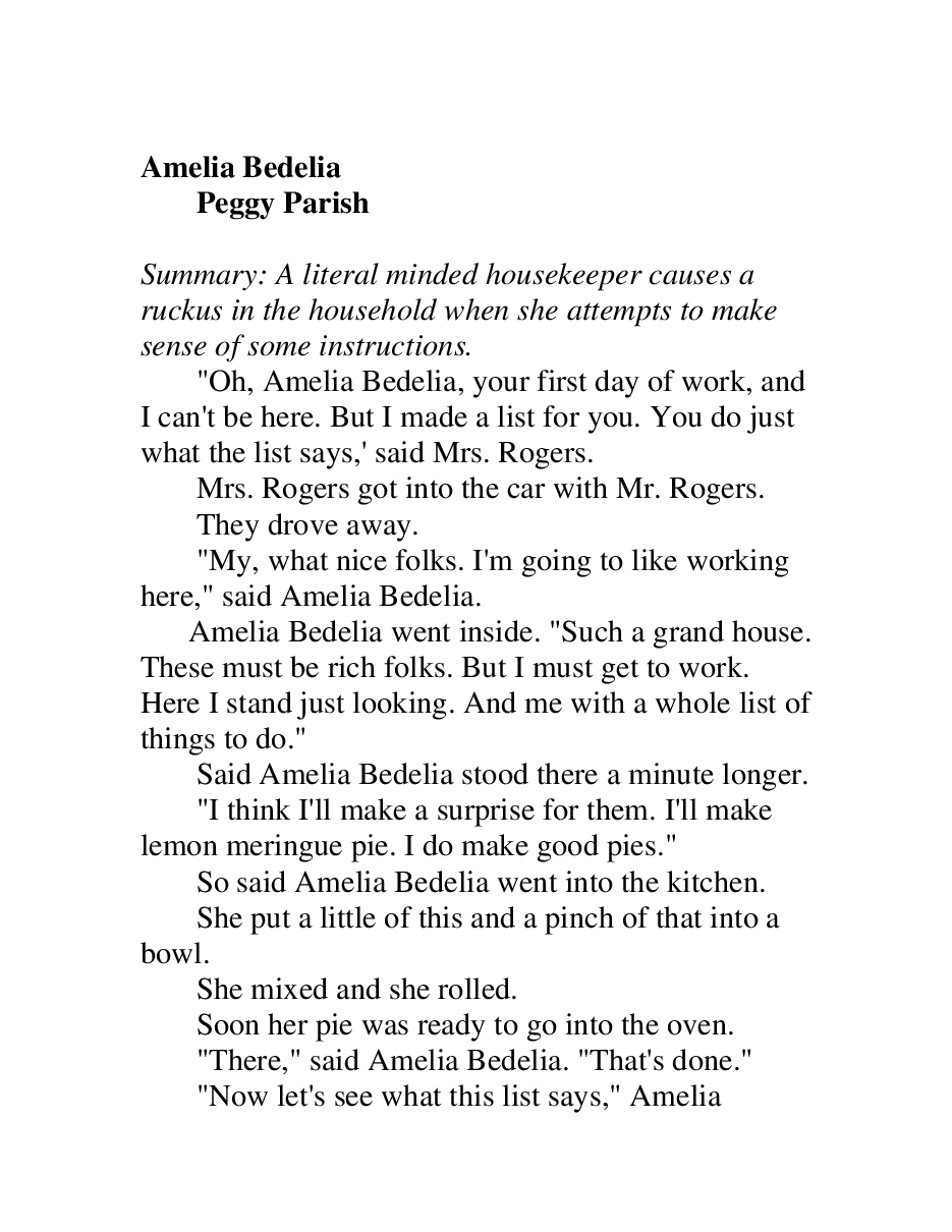 糊涂的女佣系列英文绘本Amelia Bedelia - Peggy Parish.pdf,第2页预览