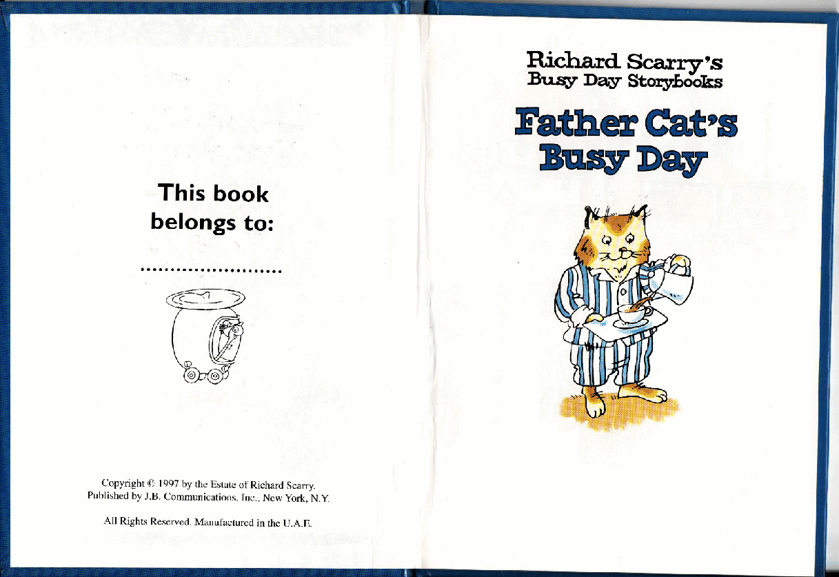 理查德斯凯瑞忙忙碌碌镇系列绘本16册[Richard Scarry]Father Cats Busy Day.pdf，第2页预览