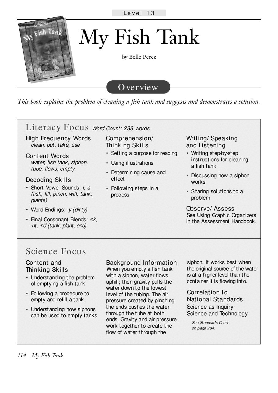 国家地理百科流利级英文绘本Fluent09 my fish tank 教学指导.pdf,第1页预览