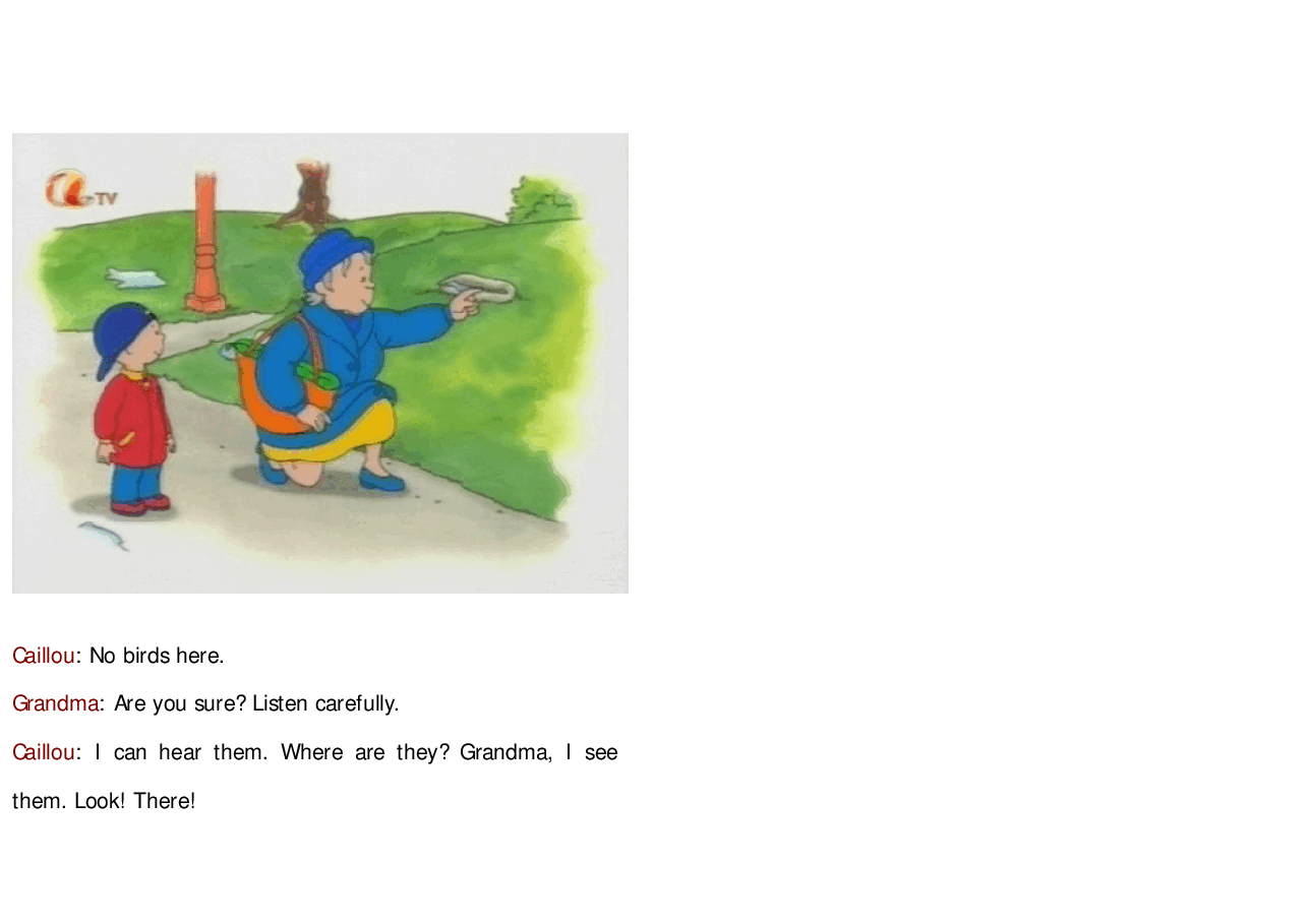 卡由英文绘本Caillou goes birdwatching.pdf,第4页预览