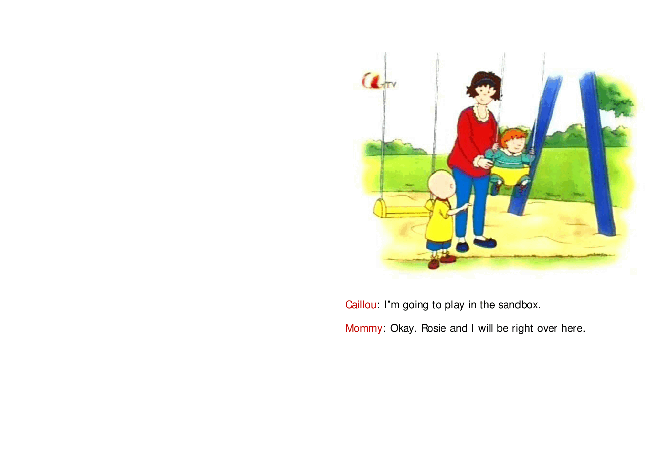 卡由英文绘本Caillou meets Robbie.pdf，第3页预览