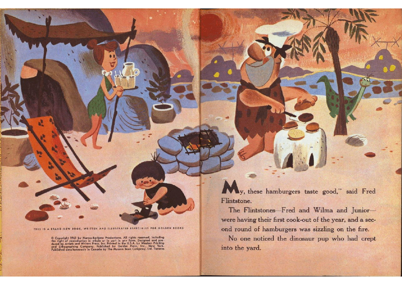 名家精选英语绘本Little Golden Book 0450 - Hanna-Barbera's The Flintstones (1961) (Freckled Derelict).pdf，第3页预览