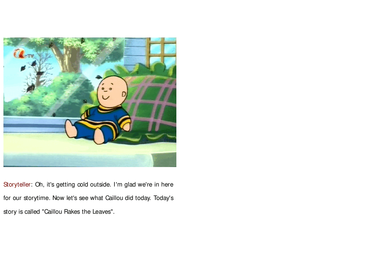 卡由英文绘本Caillou rakes the leaves.pdf,第2页预览