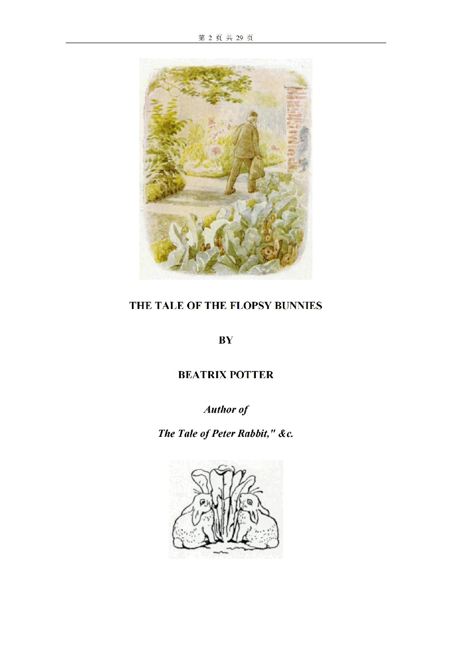 彼得兔系列英语绘本The Tale Of The Flopsy Bunnies.pdf,第2页预览