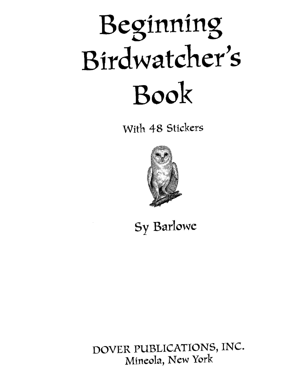 Beginning Birdwatcher's Book With 48 Stickers (Dover).pdf,第2页预览