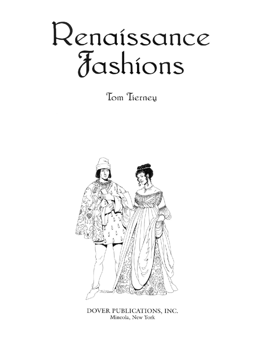 Dover Coloring Book - Renaissance Fashions (2000).pdf,第3页预览