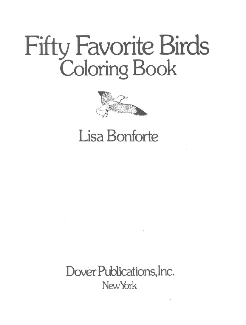 Dover Coloring Book - Fifty Favorite Birds Coloring Book (1982).pdf,第3页预览