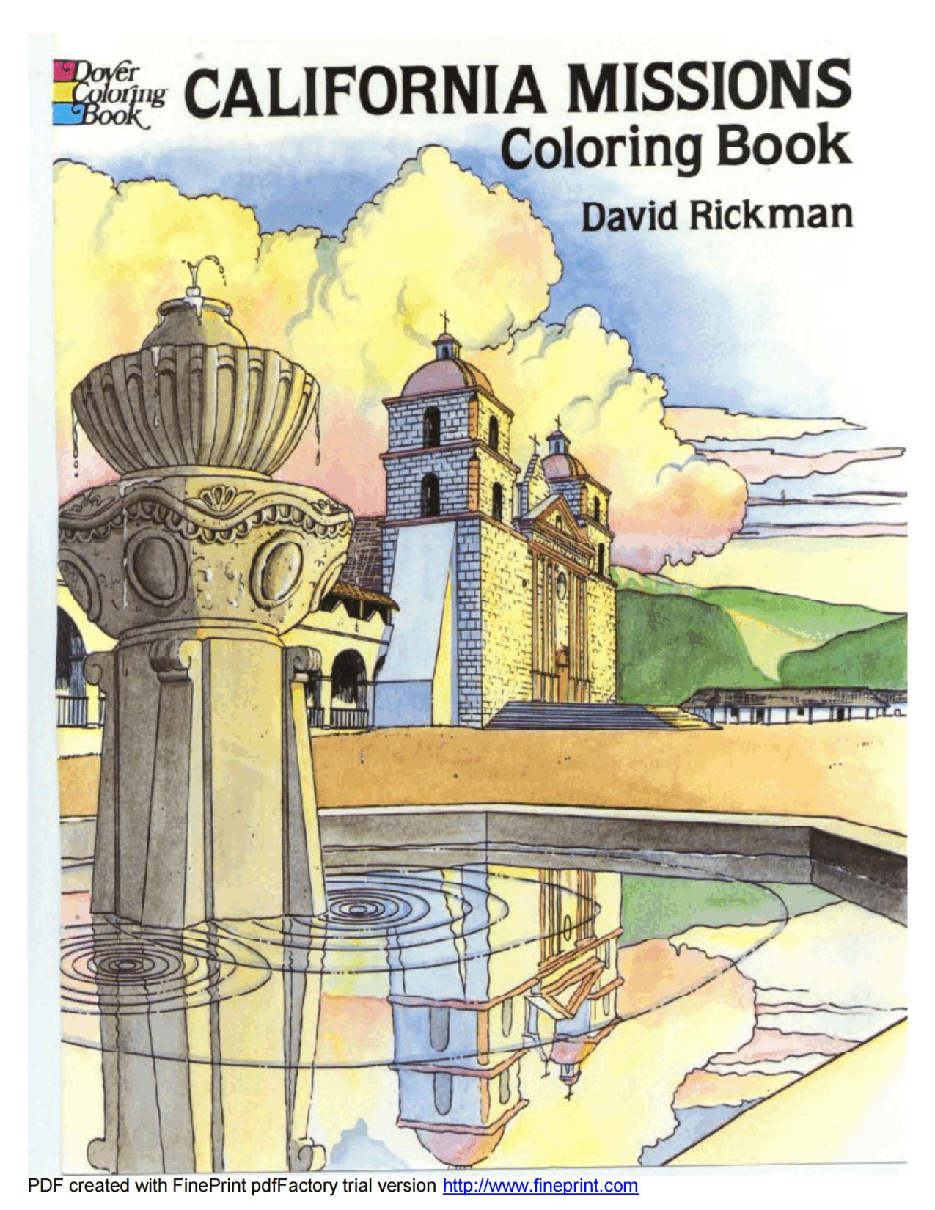Dover Coloring Book - California Missions Coloring Book (LQ).pdf，第1页预览